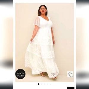 Ivory Lace Boho Wedding Dress NWT